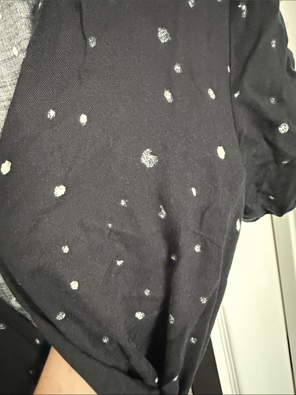 Hurley Black Maxi Wrap Dress with White Dot Print - Picture 4 of 4